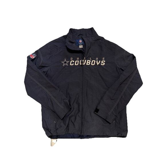 Vintage Dallas Cowboys Reebok On Field Hooded Jacket Mens Small NFL Full Zip - Picture 1 of 3